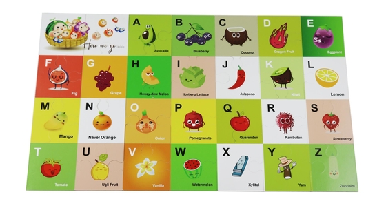 Van het het Alfabetfruit van de kinderenvloer de Puzzel Onderwijsspelen en Raadsels 5 Jaar - olds