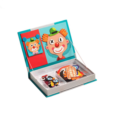 OEM het Gekke Vakje van het de Puzzelsspel van het Gezichten Magnetische Boek Houten 3 Jaar - olds Kinderen