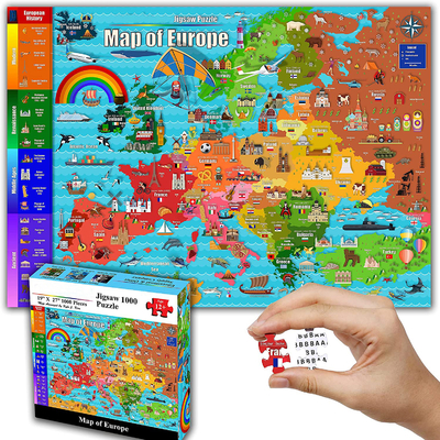 De Kaart van kleureneuropa 1000 Stukdocument Puzzel voor de Families van de Tienerjarenvolwassenen van het Jonge geitjes12+